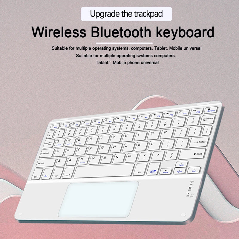Teclado Bluetooth com Touchpad para Smartphone, PC, Computador Portátil. Teclado Sem Fio para iOS, Android, Windows, para iPad.